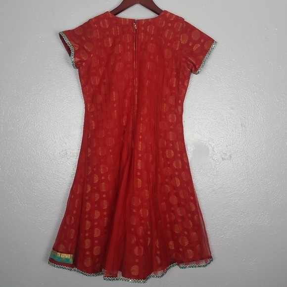 Vintage India Inspired Red Embellished Tunic - Picture 5 of 8